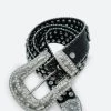 Allover Rhinestone Studded Belt - Black 1 Allover Rhinestone Studded Belt - Black -clothing Allover Rhinestone Studded Belt Black