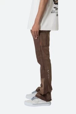 B243 Flare Denim - Chocolate -clothing B243 Flare Denim Chocolate 3