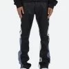 B417 Leather Flare Pants - Black/Blue -clothing B417 Leather Flare Pants BlackBlue