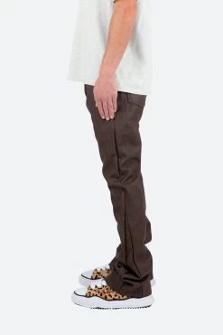 B460 Leather Flare Pants - Brown 14 B460 Leather Flare Pants - Brown -clothing B460 Leather Flare Pants Brown 4