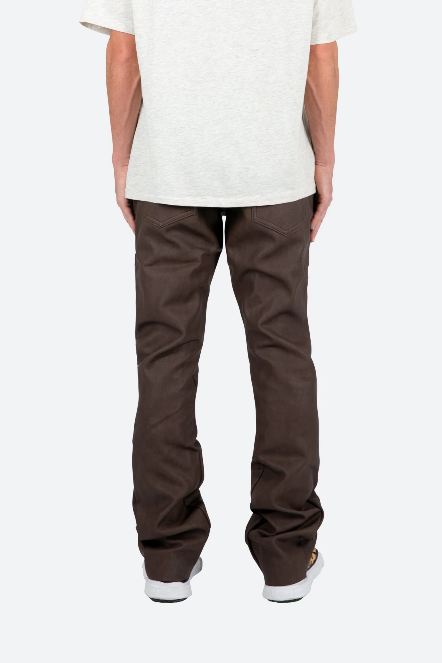 B460 Leather Flare Pants - Brown 7 B460 Leather Flare Pants - Brown - Image 5