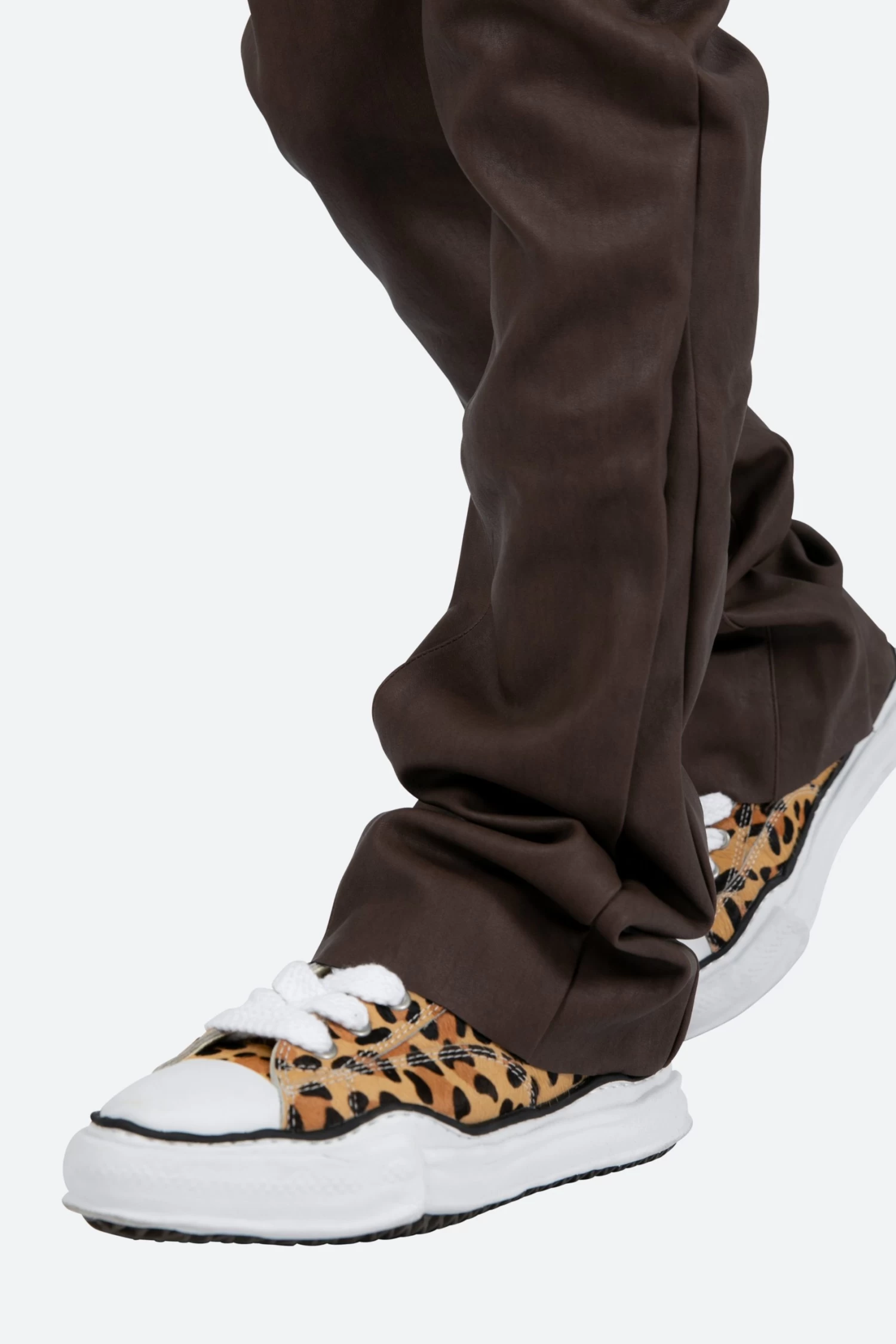 B460 Leather Flare Pants - Brown 11 B460 Leather Flare Pants - Brown - Image 9