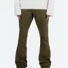 B472 Twill Flare Pants - Olive 1 B472 Twill Flare Pants - Olive -clothing B472 Twill Flare Pants Olive
