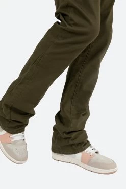 B472 Twill Flare Pants - Olive -clothing B472 Twill Flare Pants Olive 8