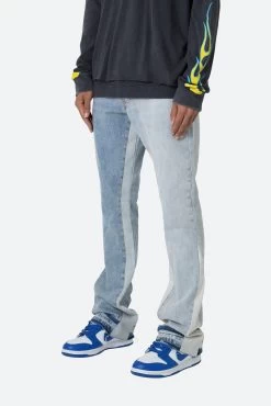 B505 Contrast Flare Denim - Blue -clothing B505 Contrast Flare Denim Blue 3