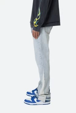 B505 Contrast Flare Denim - Blue -clothing B505 Contrast Flare Denim Blue 4