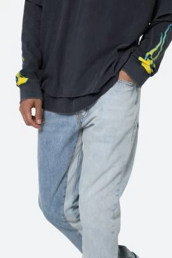 B505 Contrast Flare Denim - Blue -clothing B505 Contrast Flare Denim Blue 7