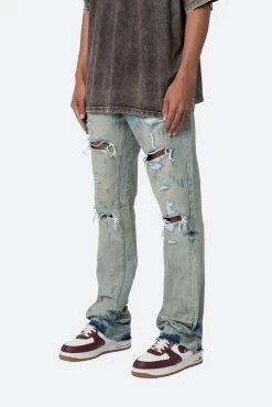 B568 Flare Denim - Vintage Blue -clothing B568 Flare Denim Vintage Blue 4