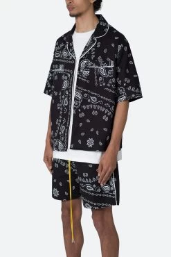 Bandana Paisley S/S Shirt - Black -clothing Bandana Paisley SS Shirt Black 4
