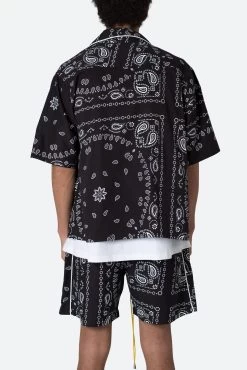 Bandana Paisley S/S Shirt - Black -clothing Bandana Paisley SS Shirt Black 6