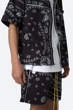 Bandana Paisley S/S Shirt - Black -clothing Bandana Paisley SS Shirt Black 7