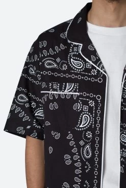 Bandana Paisley S/S Shirt - Black -clothing Bandana Paisley SS Shirt Black 8