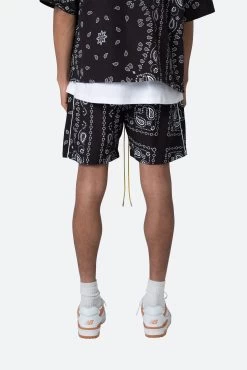 Bandana Paisley Shorts - Black 14 Bandana Paisley Shorts - Black -clothing Bandana Paisley Shorts Black 6