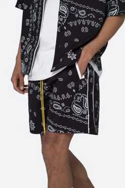 Bandana Paisley Shorts - Black 15 Bandana Paisley Shorts - Black -clothing Bandana Paisley Shorts Black 7