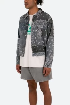 Bandana Trucker Shirt - Black -clothing Bandana Trucker Shirt Black 3