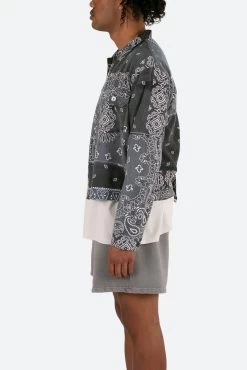 Bandana Trucker Shirt - Black -clothing Bandana Trucker Shirt Black 4