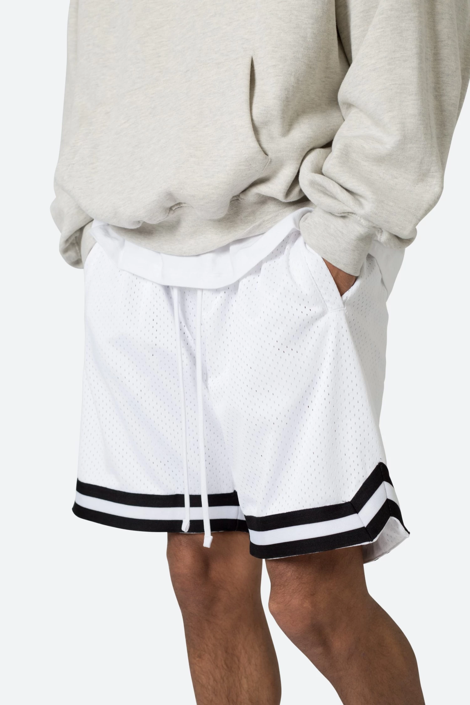 Basic Basketball Shorts - White/Black 9 Basic Basketball Shorts - White/Black - Image 7