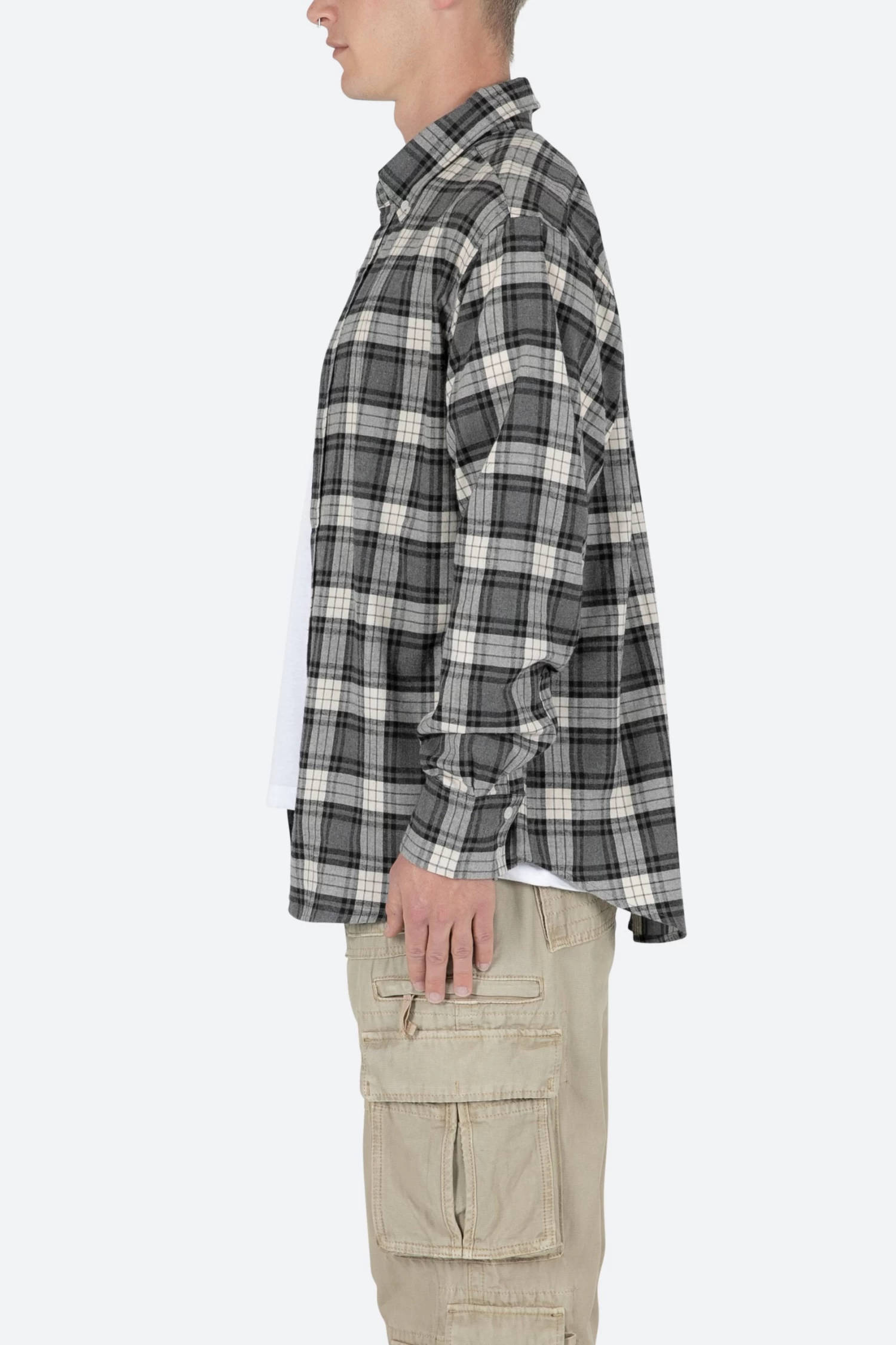 Basic Flannel Shirt - Brown/Grey 6 Basic Flannel Shirt - Brown/Grey - Image 4