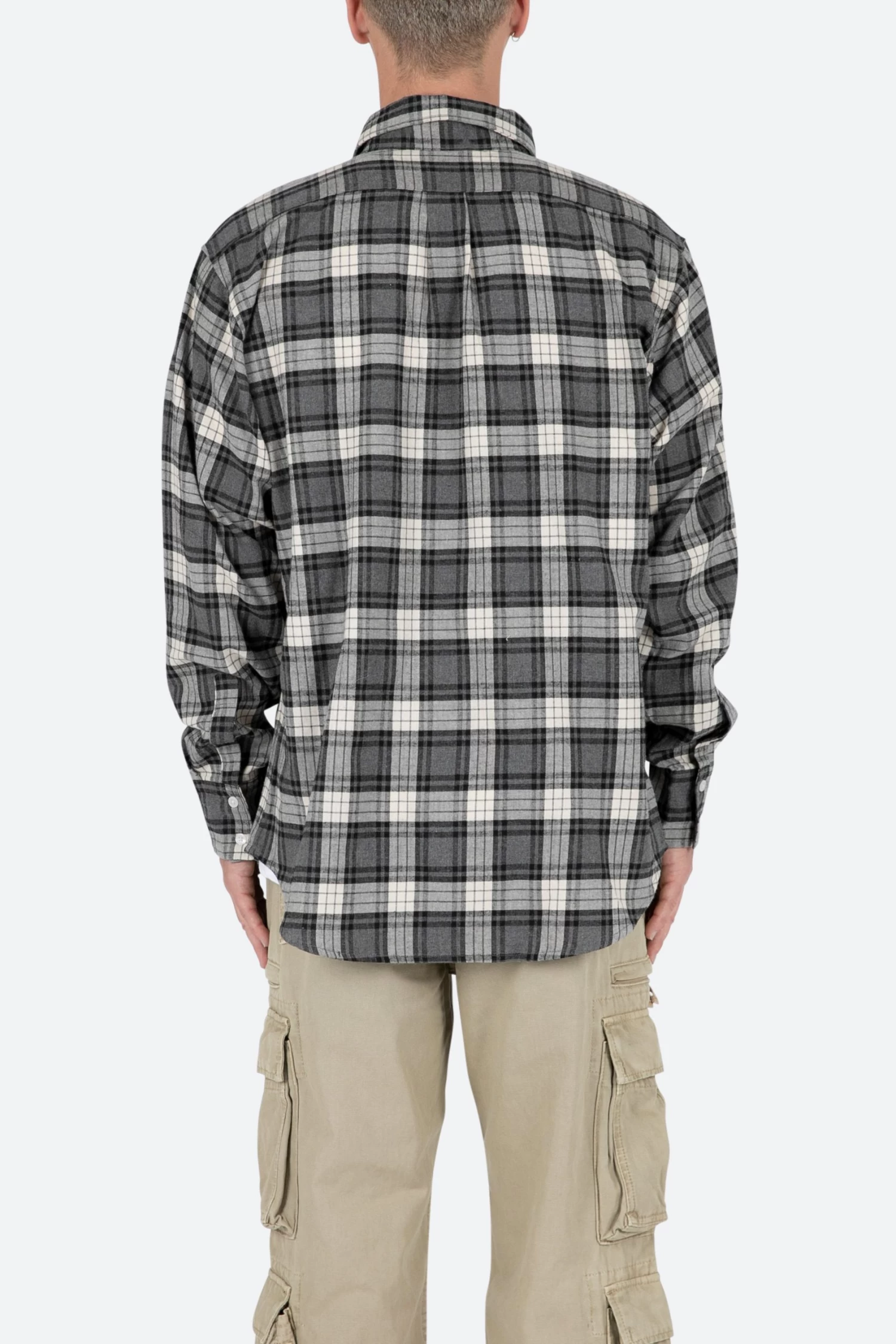 Basic Flannel Shirt - Brown/Grey 7 Basic Flannel Shirt - Brown/Grey - Image 5