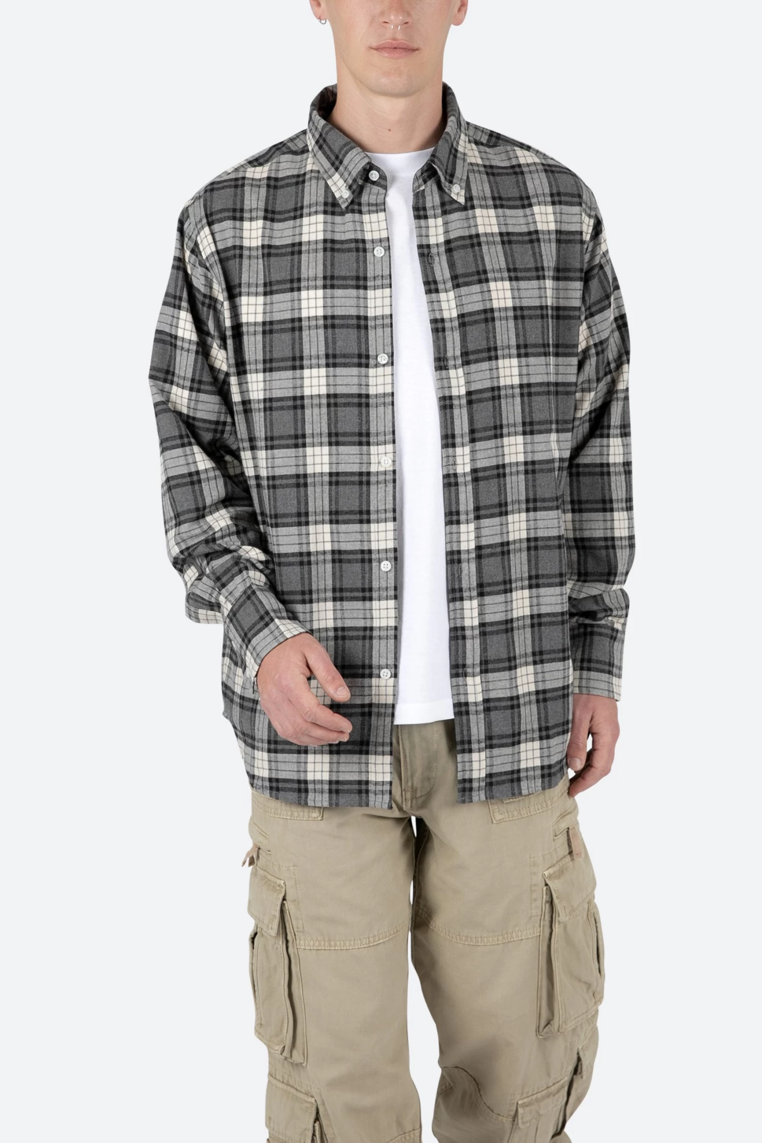 Basic Flannel Shirt - Brown/Grey 8 Basic Flannel Shirt - Brown/Grey - Image 6