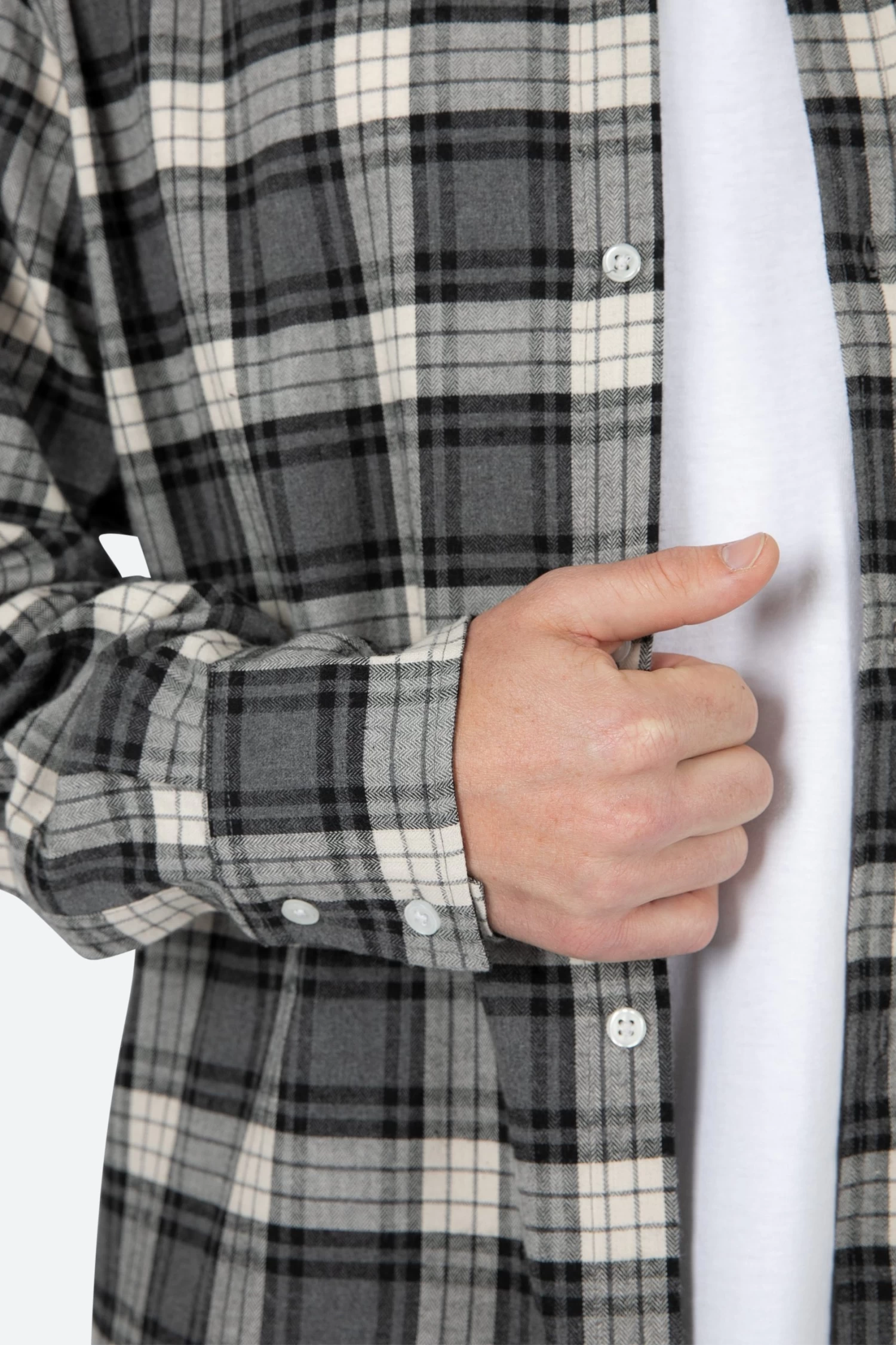 Basic Flannel Shirt - Brown/Grey 9 Basic Flannel Shirt - Brown/Grey - Image 7