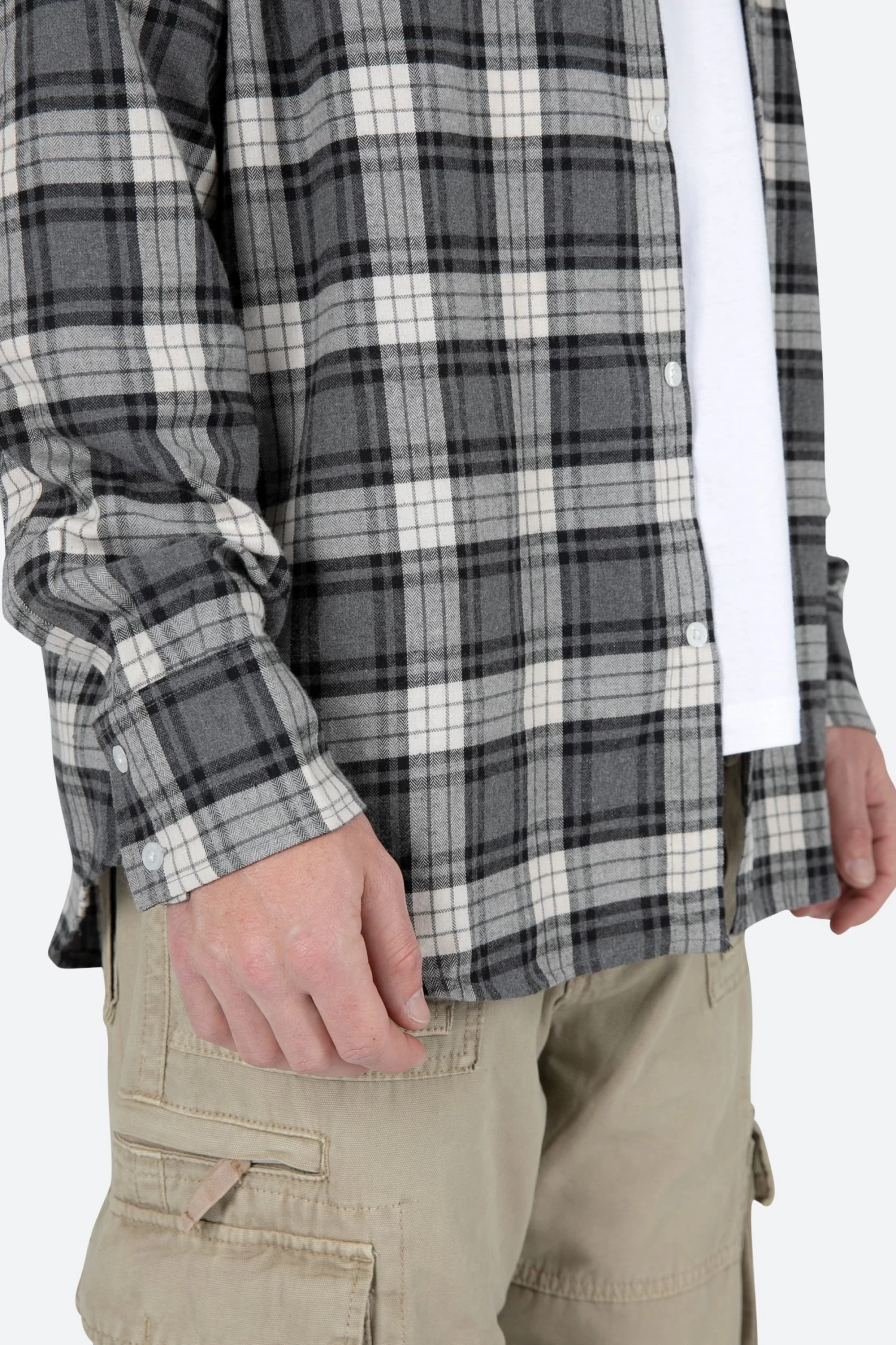 Basic Flannel Shirt - Brown/Grey 10 Basic Flannel Shirt - Brown/Grey - Image 8