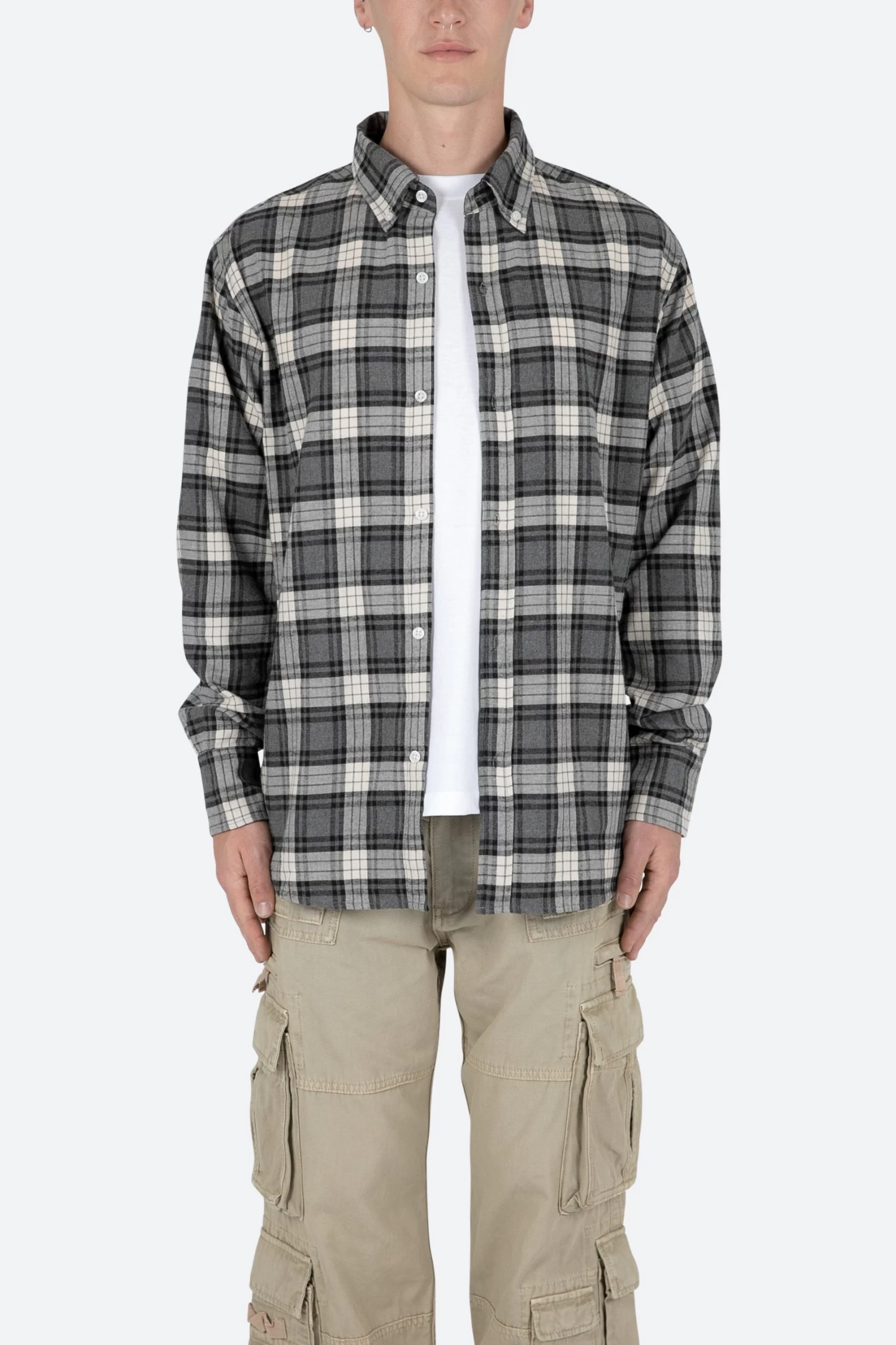 Basic Flannel Shirt - Brown/Grey 3 Basic Flannel Shirt - Brown/Grey