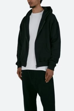 Basic Zip Up Hoodie - Black -clothing Basic Zip Up Hoodie Black 3