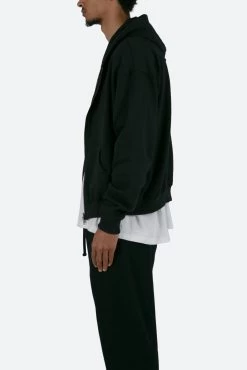 Basic Zip Up Hoodie - Black -clothing Basic Zip Up Hoodie Black 4