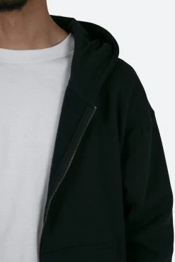 Basic Zip Up Hoodie - Black -clothing Basic Zip Up Hoodie Black 6
