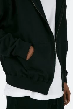 Basic Zip Up Hoodie - Black -clothing Basic Zip Up Hoodie Black 8
