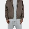Basic Zip Up Hoodie - Brindle -clothing Basic Zip Up Hoodie Brindle