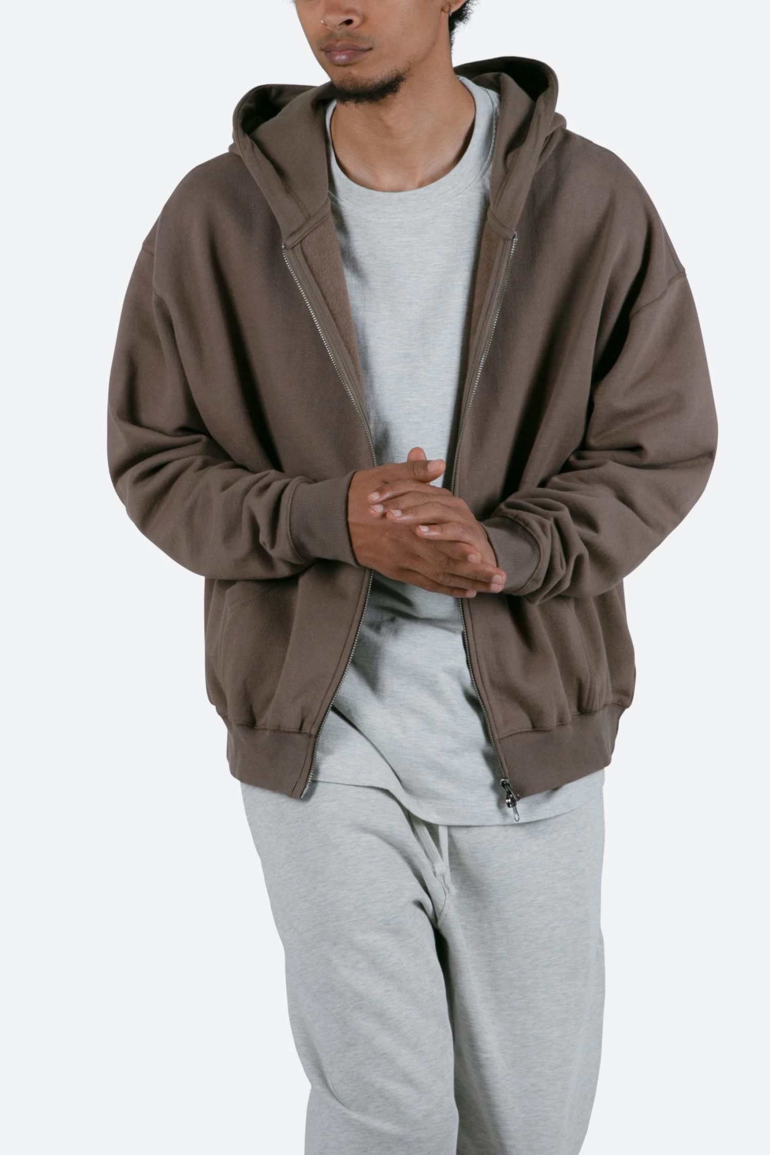 Basic Zip Up Hoodie - Brindle 4 Basic Zip Up Hoodie - Brindle - Image 2