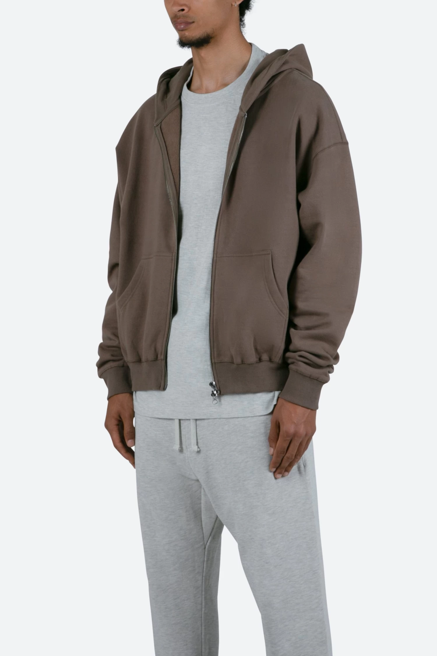 Basic Zip Up Hoodie - Brindle 6 Basic Zip Up Hoodie - Brindle - Image 4