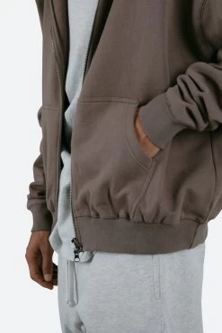 Basic Zip Up Hoodie - Brindle 18 Basic Zip Up Hoodie - Brindle -clothing Basic Zip Up Hoodie Brindle 8
