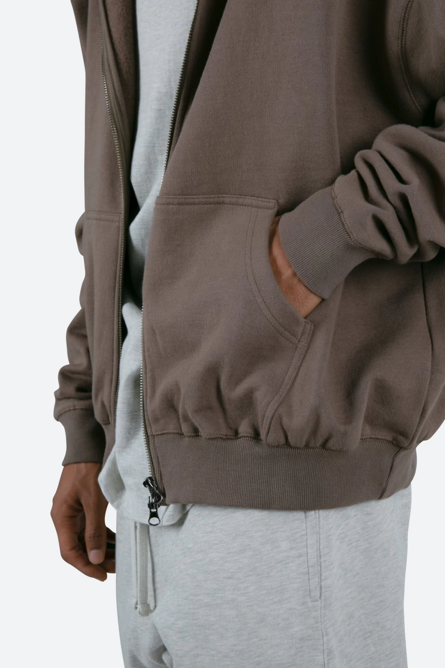Basic Zip Up Hoodie - Brindle 10 Basic Zip Up Hoodie - Brindle - Image 8