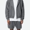 Basic Zip Up Hoodie - Dark Heather -clothing Basic Zip Up Hoodie Dark Heather