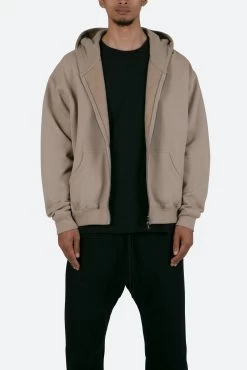 Basic Zip Up Hoodie - Earth