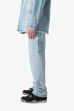 Checkerboard Carpenter Denim - Blue/White -clothing Checkerboard Carpenter Denim BlueWhite 4