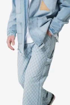Checkerboard Carpenter Denim - Blue/White -clothing Checkerboard Carpenter Denim BlueWhite 7