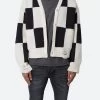Checkered Cardigan - Black/White -clothing Checkered Cardigan BlackWhite