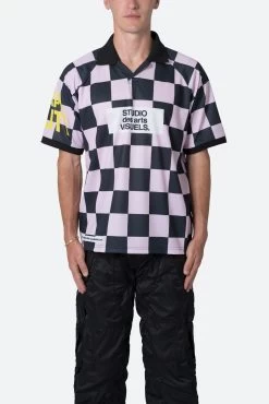 Checkered Jersey - Pink -clothing Checkered Jersey Pink 3