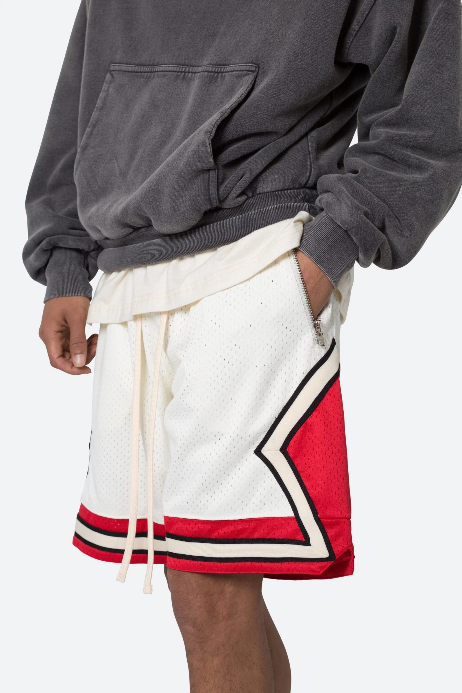 Classic Basketball Shorts - White/Red 4 Classic Basketball Shorts - White/Red - Image 2