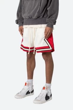 Classic Basketball Shorts - White/Red 13 Classic Basketball Shorts - White/Red -clothing Classic Basketball Shorts WhiteRed 4
