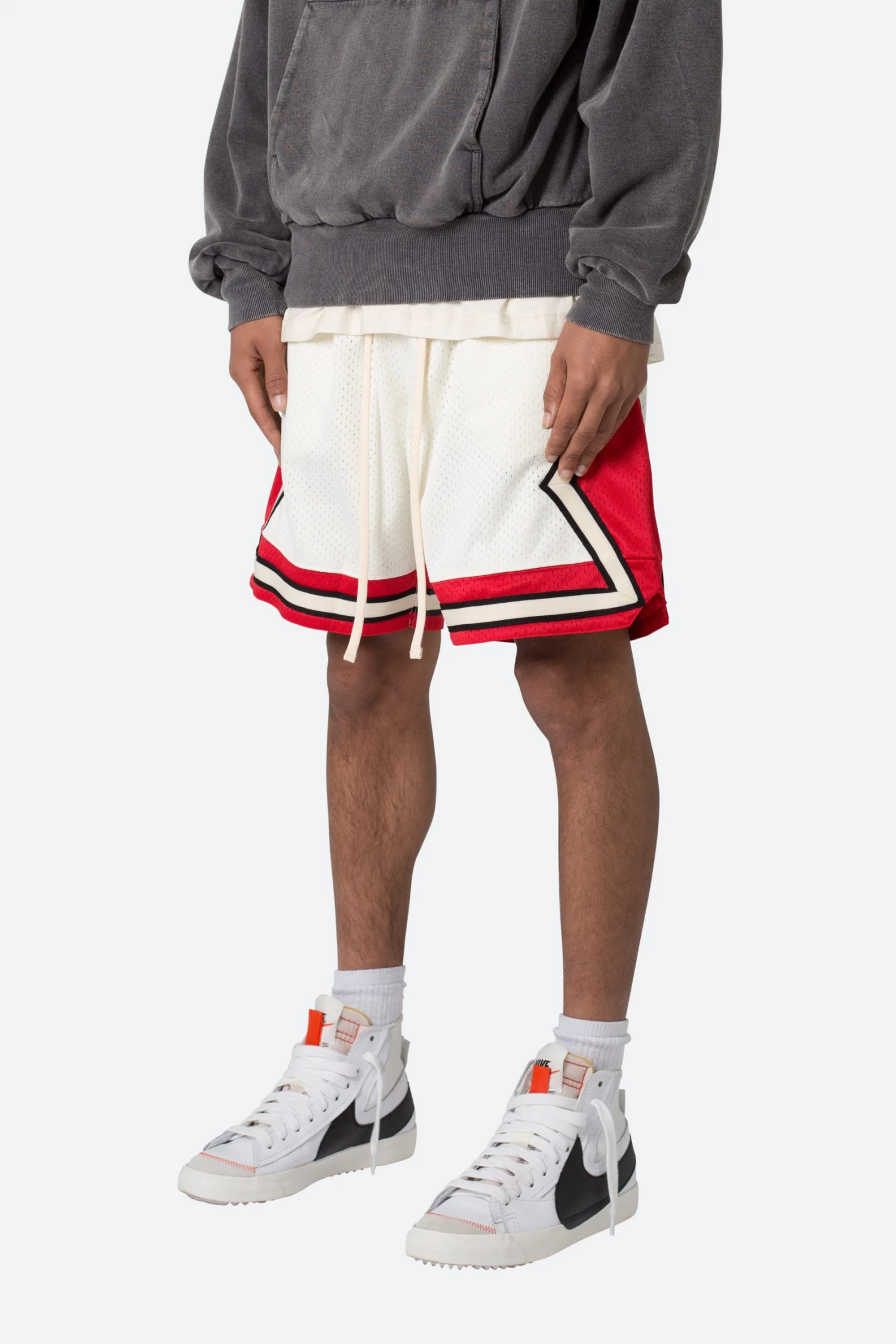 Classic Basketball Shorts - White/Red 6 Classic Basketball Shorts - White/Red - Image 4