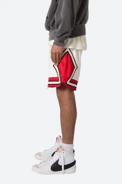 Classic Basketball Shorts - White/Red 14 Classic Basketball Shorts - White/Red -clothing Classic Basketball Shorts WhiteRed 5