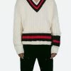 Classic V Neck Sweater - Off White -clothing Classic V Neck Sweater Off White
