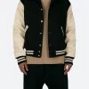 Collared Varsity Jacket - Black/White -clothing Collared Varsity Jacket BlackWhite