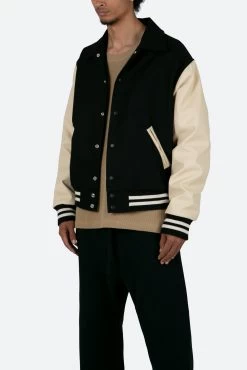 Collared Varsity Jacket - Black/White 14 Collared Varsity Jacket - Black/White -clothing Collared Varsity Jacket BlackWhite 4