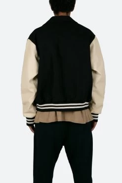 Collared Varsity Jacket - Black/White 16 Collared Varsity Jacket - Black/White -clothing Collared Varsity Jacket BlackWhite 6